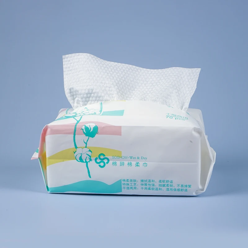 Disposable Baby Cotton Facial Towel Tissue Wet&Dry Face Tissue