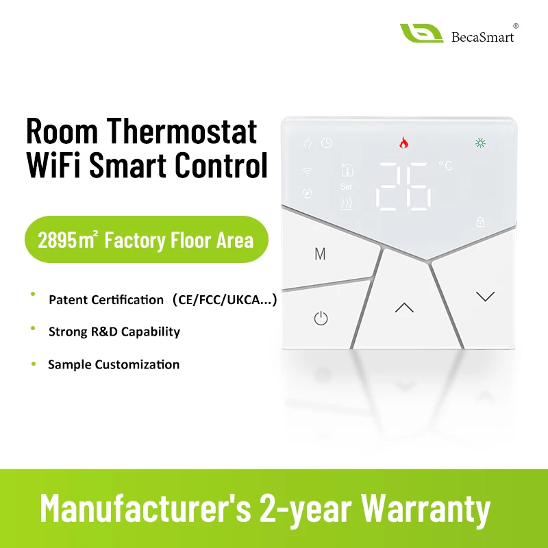 Becasmart BHT-15 Smart Heating Underfloor Heating Panels Smart WiFi Room Thermostat Digital WiFi Smart Room Termostato