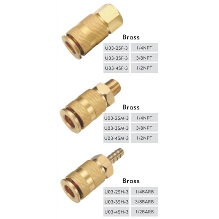 USA ARO TYPE 1/4' BODY, Brass/Steel Coupling Pneumatic fitting Quick Coupling,Hose Coupling Air Plug 8mm Air hose Brab