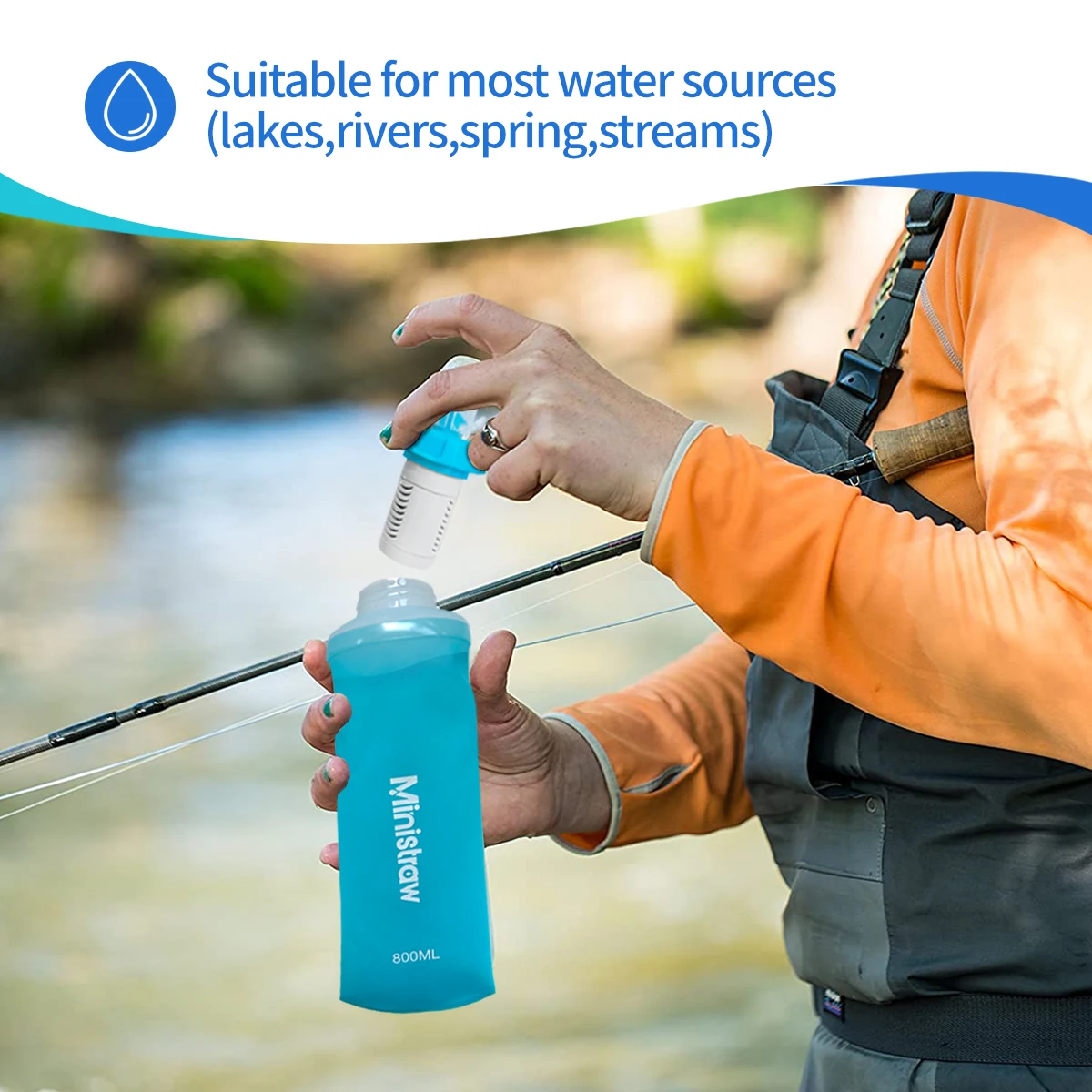 500ml TPU Soft drink bottle Foldable water bag flask Travel bottle Outdoor water filter straw