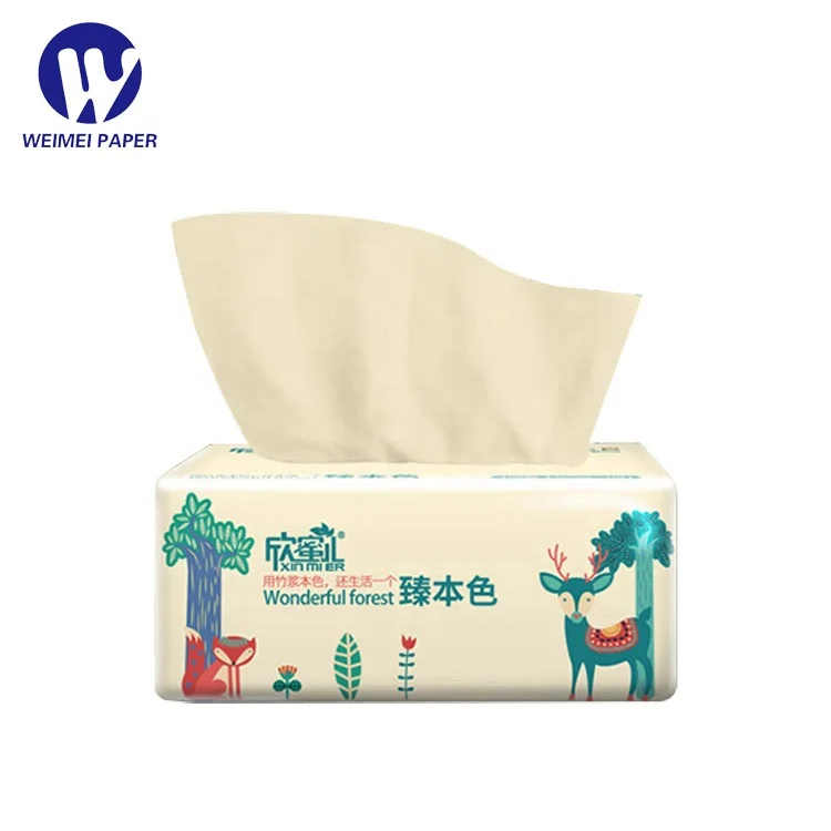 Bamboo Pulp Soft Facial Tissue Bacteriostatic Bamboo Fiber Can be customized personalized tissue paper