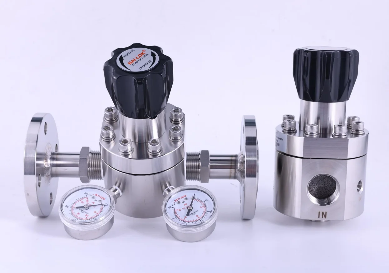 NAI-LOK chrome plated brass 3000psi inlet High flow flanged connection CNG regulator air pressure regulator