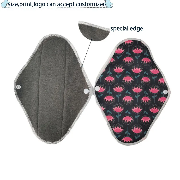 Women reusable washable good price cotton menstrual pads sanitary pad competitive price menstrual women pads reusable