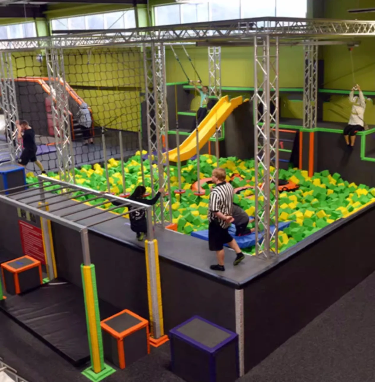 Customized modern other indoor playground american ninja warrior obstacle course kit gym truss for kids adult