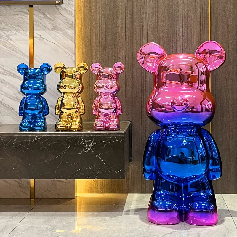 Большая Современная Художественная полимерная статуя медведя с покрытием из мультфильма Домашняя Декоративная скульптура