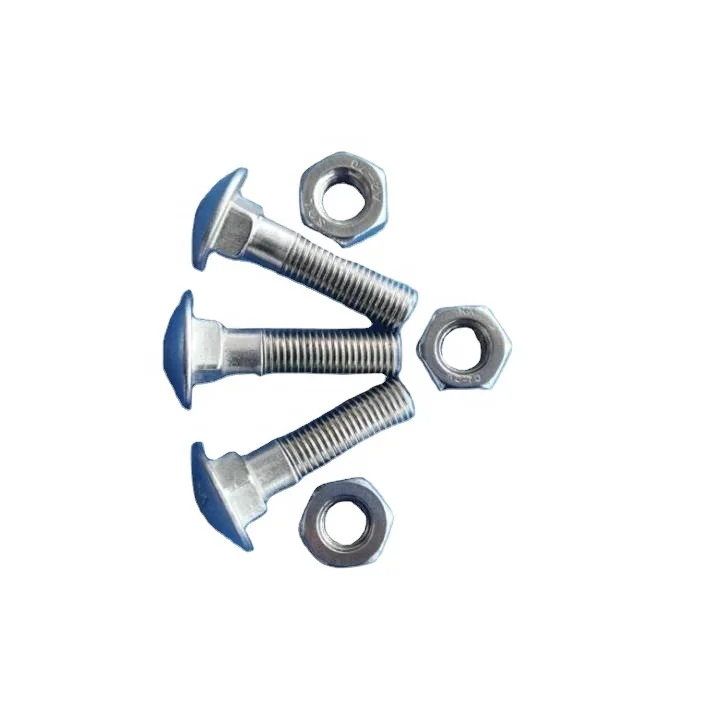 China low price DIN603 carriage bolts with nuts zinc plated high quality grade 4.8