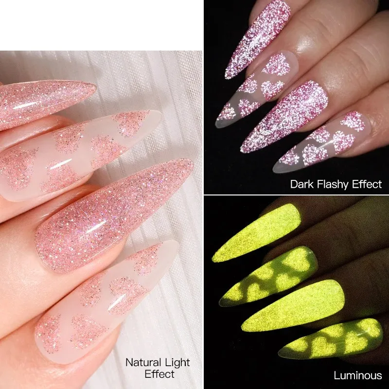 Extended UV Gel Platinum Glitter Acrylic Polyethylene Gel is used for quick extension construction nail beauty