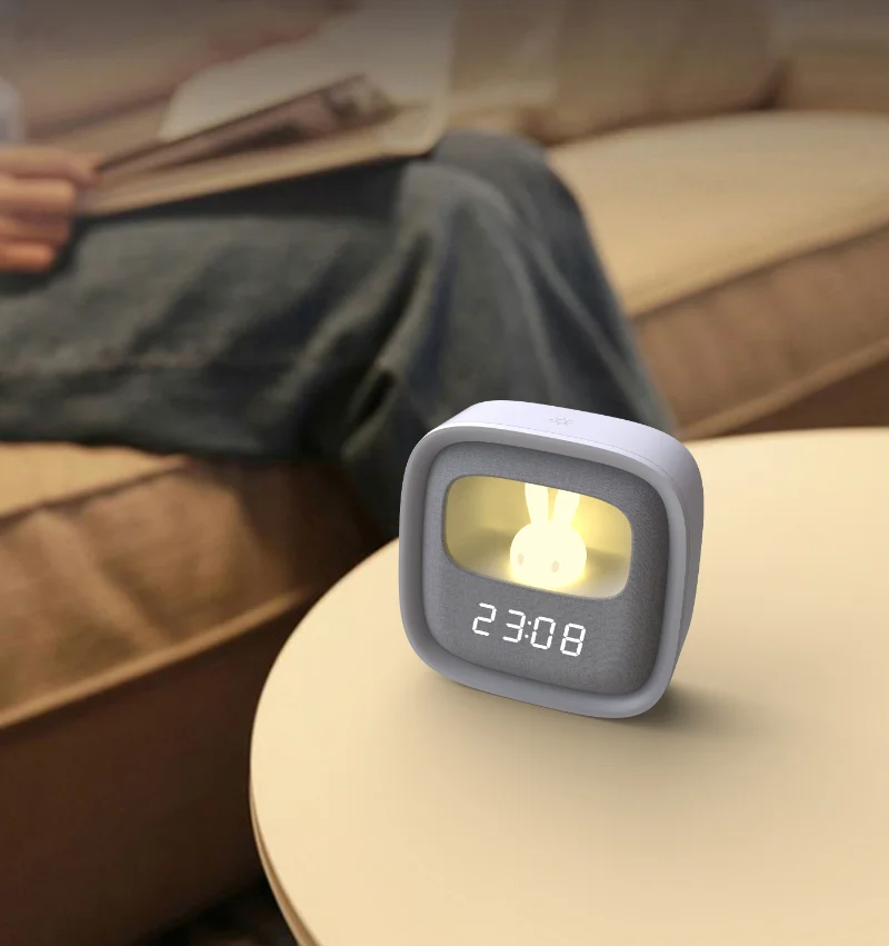 Alarm Clock Lamp Digital Clock with Rabbit Night Light