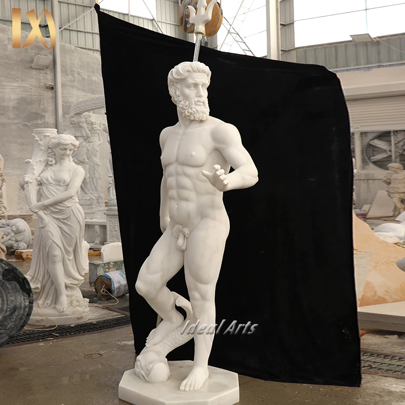 Custom Large Outdoor Garden Decoration Handcarved Famous Roman Augustus Sculpture Life Size White Marble Julius Caesar Statue