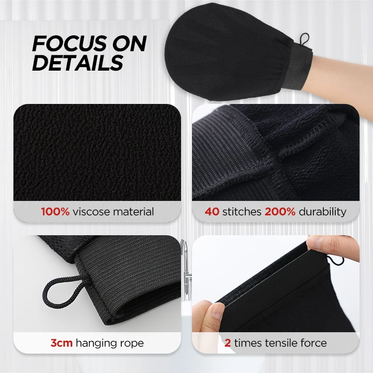 Factory Supply Hammam Message Bath Gloves Shower Mitts Exfoliator Peeling Glove Before Applying Tanner