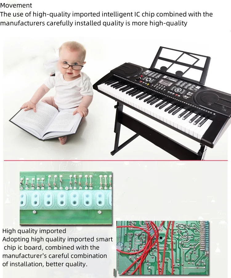 Factory direct sale adult children teaching 61 keys piano keyboard electronic piano