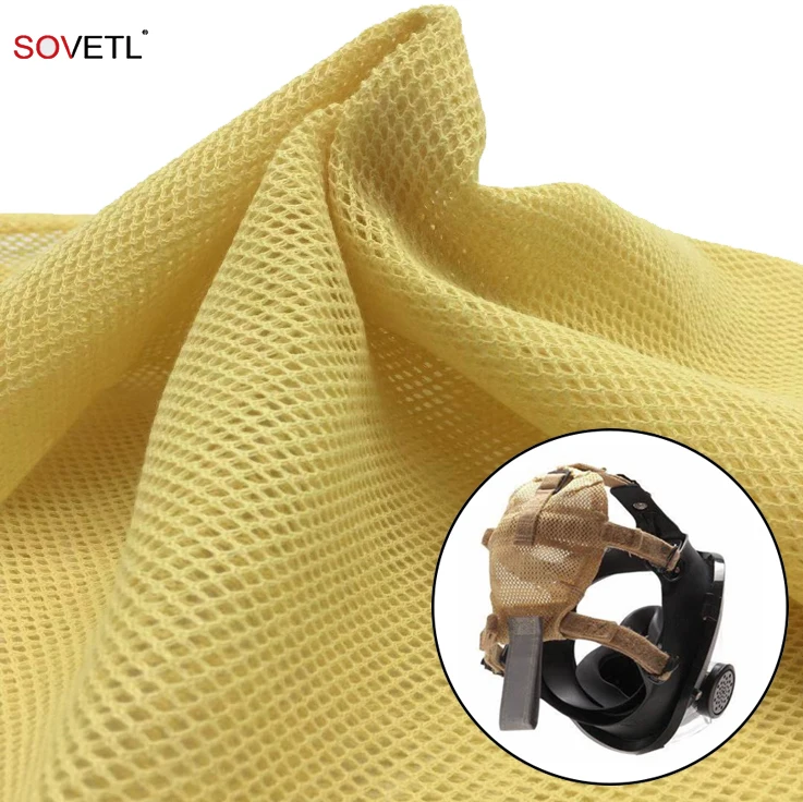 Aramid Mesh Fabric High temperature resistance PPTA Cloth for Helmet gear Fire breathing mask