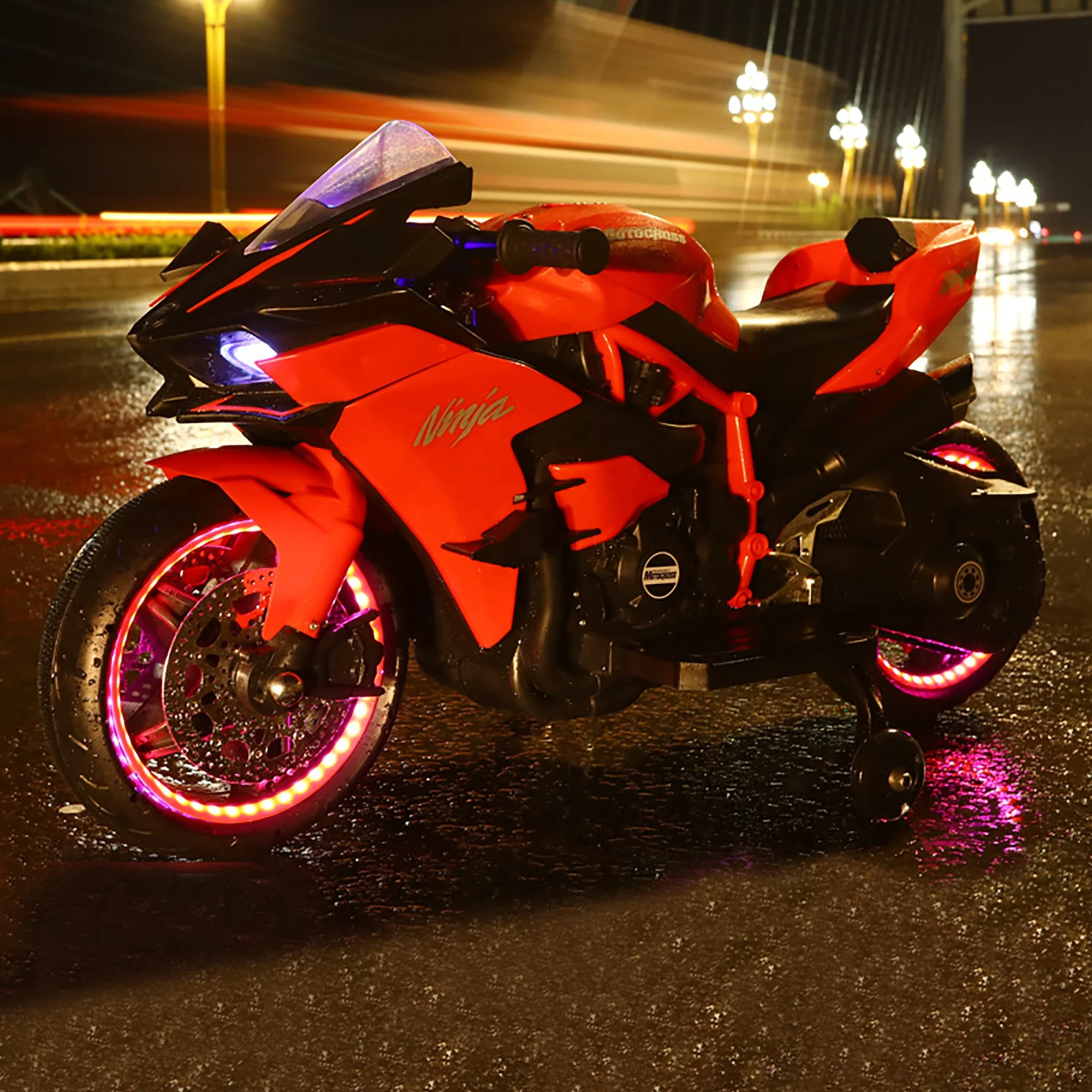 Ride-on cars for kids toys motorbike learning toys Kawasakis H2R 12V/4.5A battery sport motorcycle 380W motor Simulated throttle