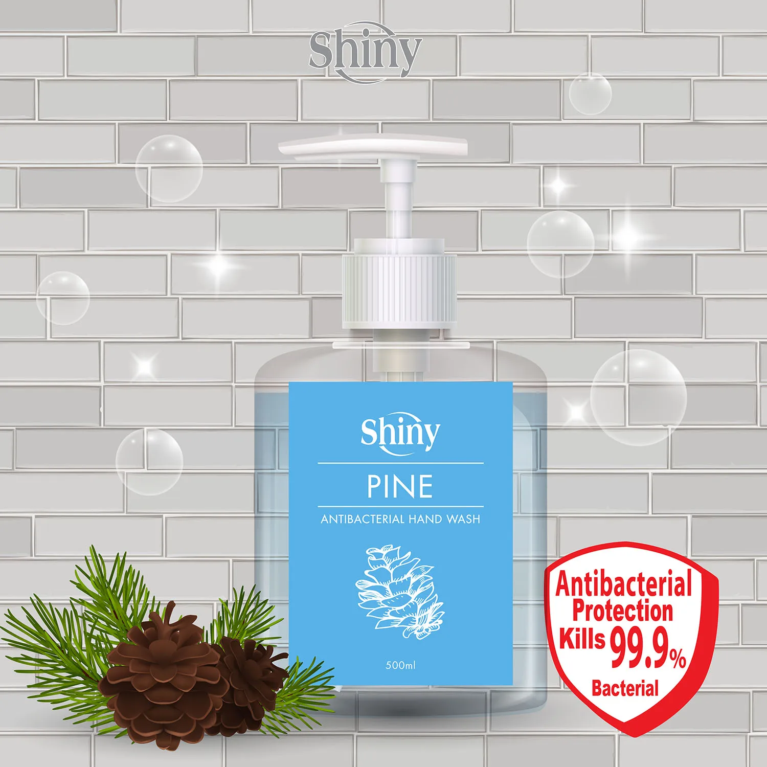 Malaysia Best Export Shiny Hand Wash 500ml High Quality Ingredients Made with Vitamin E Liquid Form Suitable for All Ages