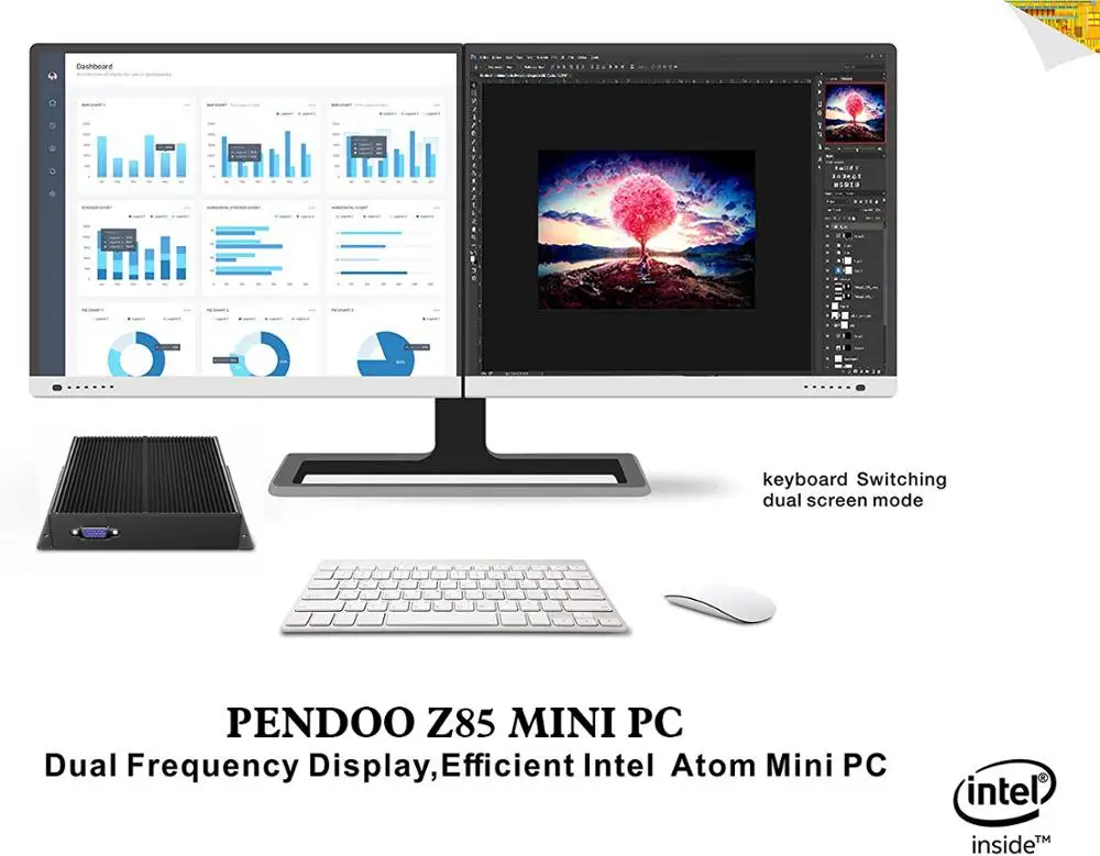  Недорогой корпус для материнской платы pendoo z85 z8350 4 Гб оперативной памяти без вентилятора геймеров 8 бывший в употреблении Мини ПК