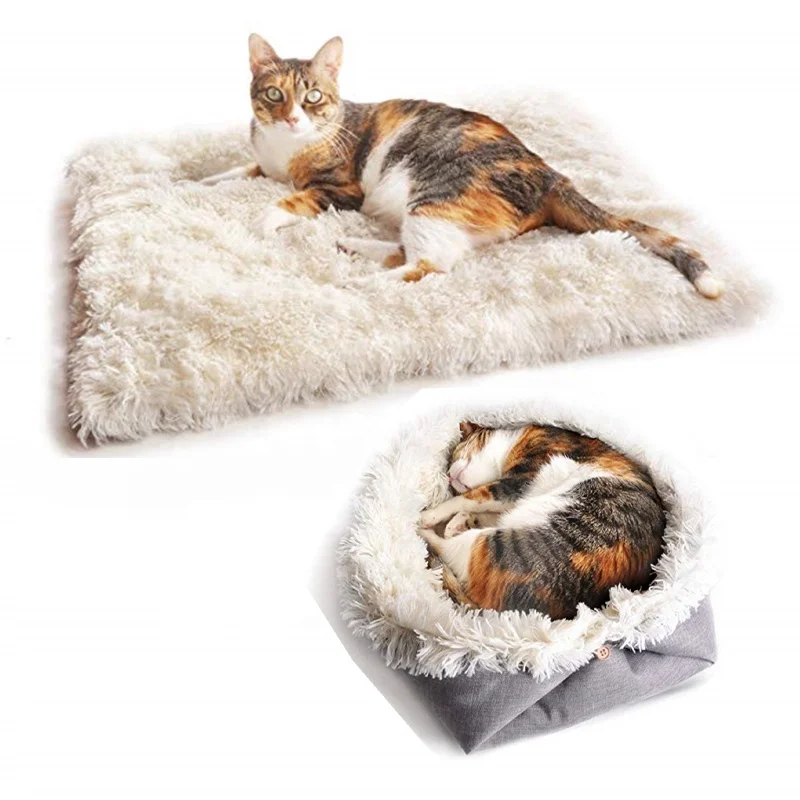 Plush Cheap Luxury Car Cat Dual-Use Pad Pet Waterloo Warm Calming Mat Washable Foldable Dog Bed