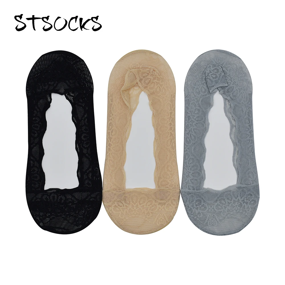 
Большие скидки, силиконовые гелевые Нескользящие женские кружевные невидимые летние модные милые носки 