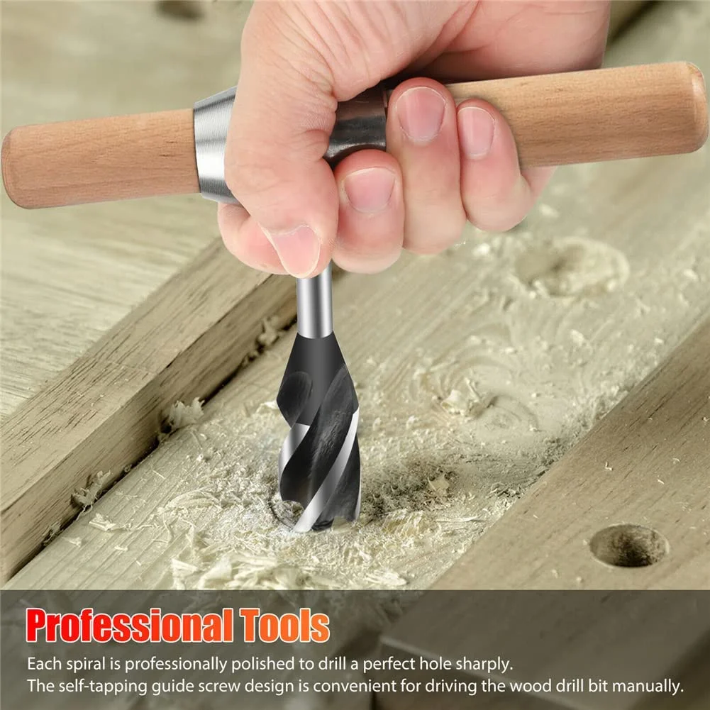 Bushcraft Survival Manual Auger Drill Bit  Scotch Eye Wood Drill Peg Manual Hand Auger for Camping Shelter Building