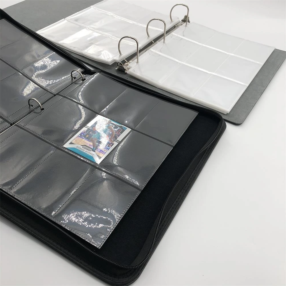 PU Leather Cover Photo Album For MTG YUGIOH Game Cards Binder Card Album Zip 4 Pocket Trading Card Binder