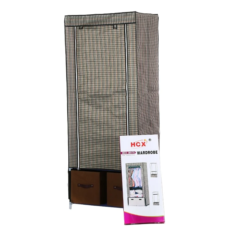 2022Popular folding DIY metal rack portable wardrobe    fabric wardrobe