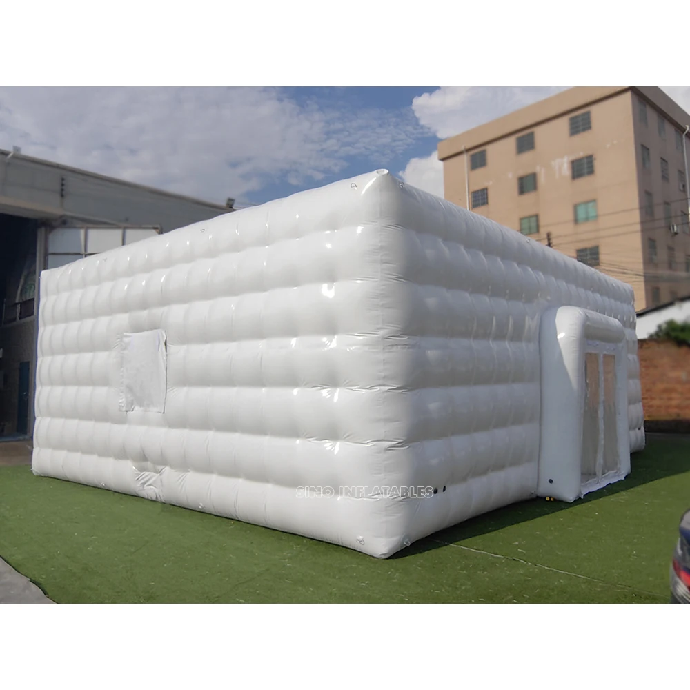 10x8m blow up portable airtight cube inflatable LED party tent with windows for outdoor party events from Sino Inflatables
