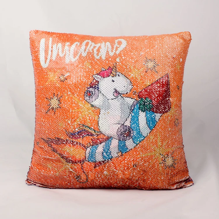 Fun Flip Sequins Throw Pillow Cover Custom Sublimation Home Decoration Pillow Sequin Cushion