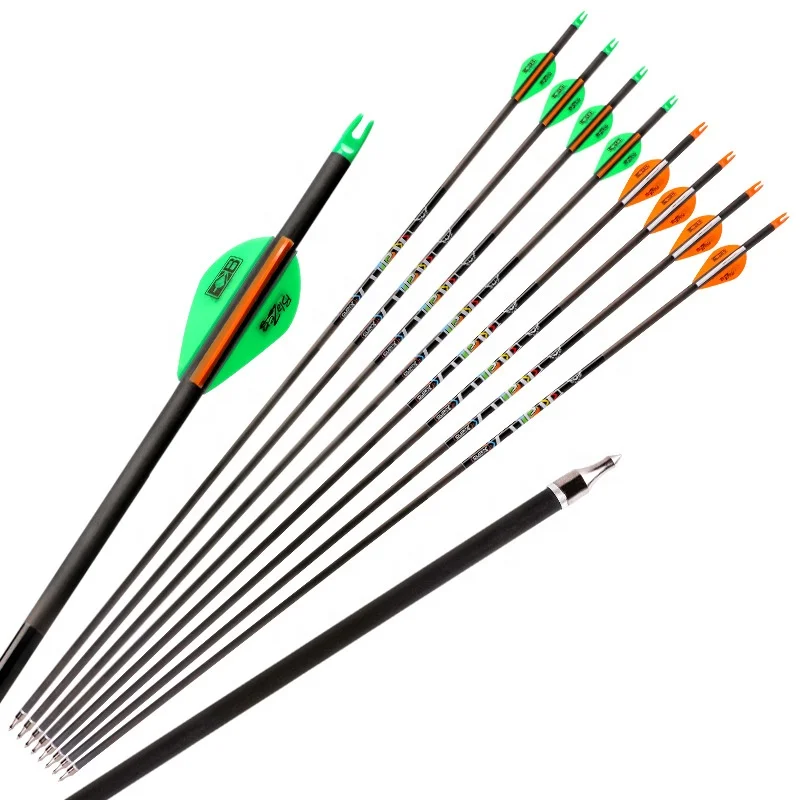 Replaceable Tips Recurve Compound Bow Archery Target 7.8 Mm Mixed Carbon Arrow For Hunting