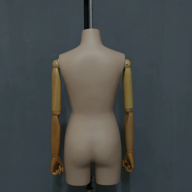 Window display bridal shop for bridal dress flexible bust wooden arm female mannequin