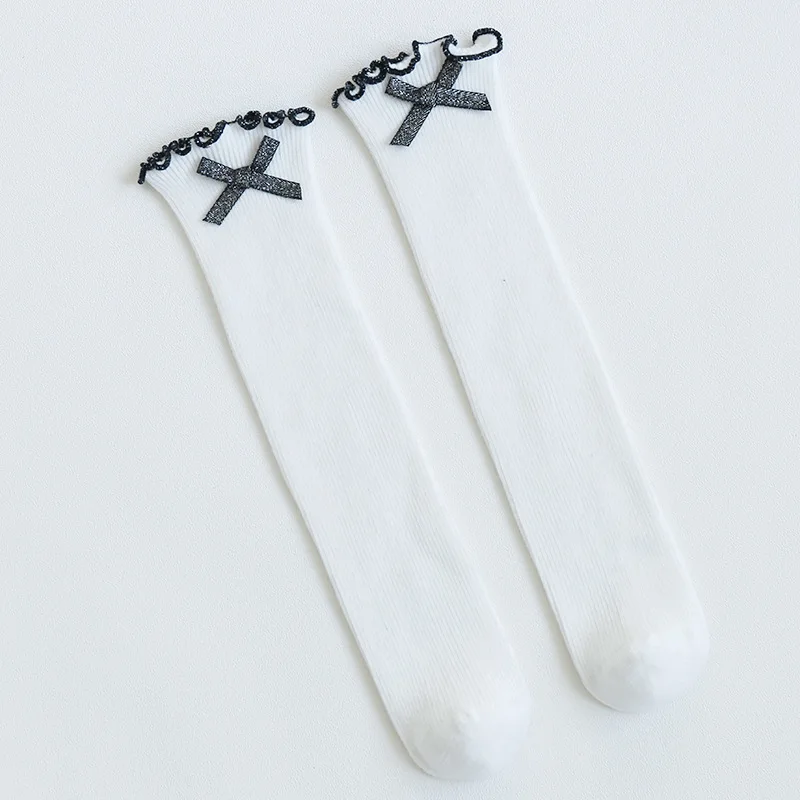 Детские высокие носки до бедра Бесшовные дышащие кружевные нескользящие носки с ушками кружевные носки для принцессы