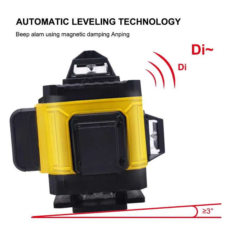 4D green Full set rotating and self-leveling 360 degrees horizontal and vertical 16 lines laser level