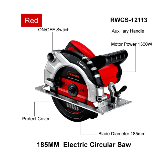 Professional Power Tools 1300W Corded Electric Circular Saw 7inch 185MM Wood Cutting Machine Portable Electric Miter Hand Saws