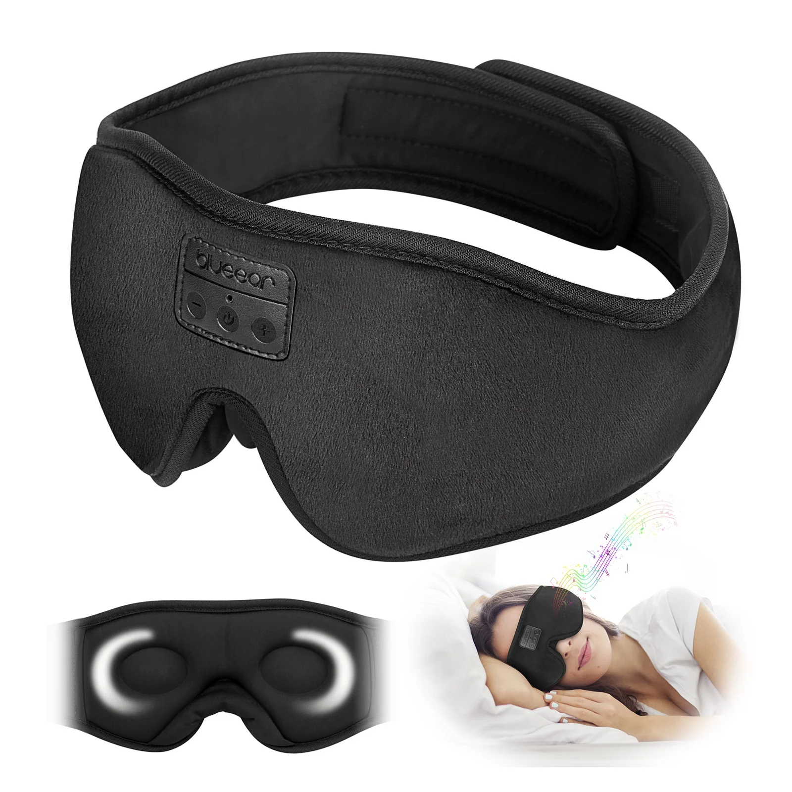 2021 New Blue-tooth Music Eye Mask for Sleeping Wireless Sleep Headphones Headband Blue tooth 5.0 3D Sleeping Eye Mask