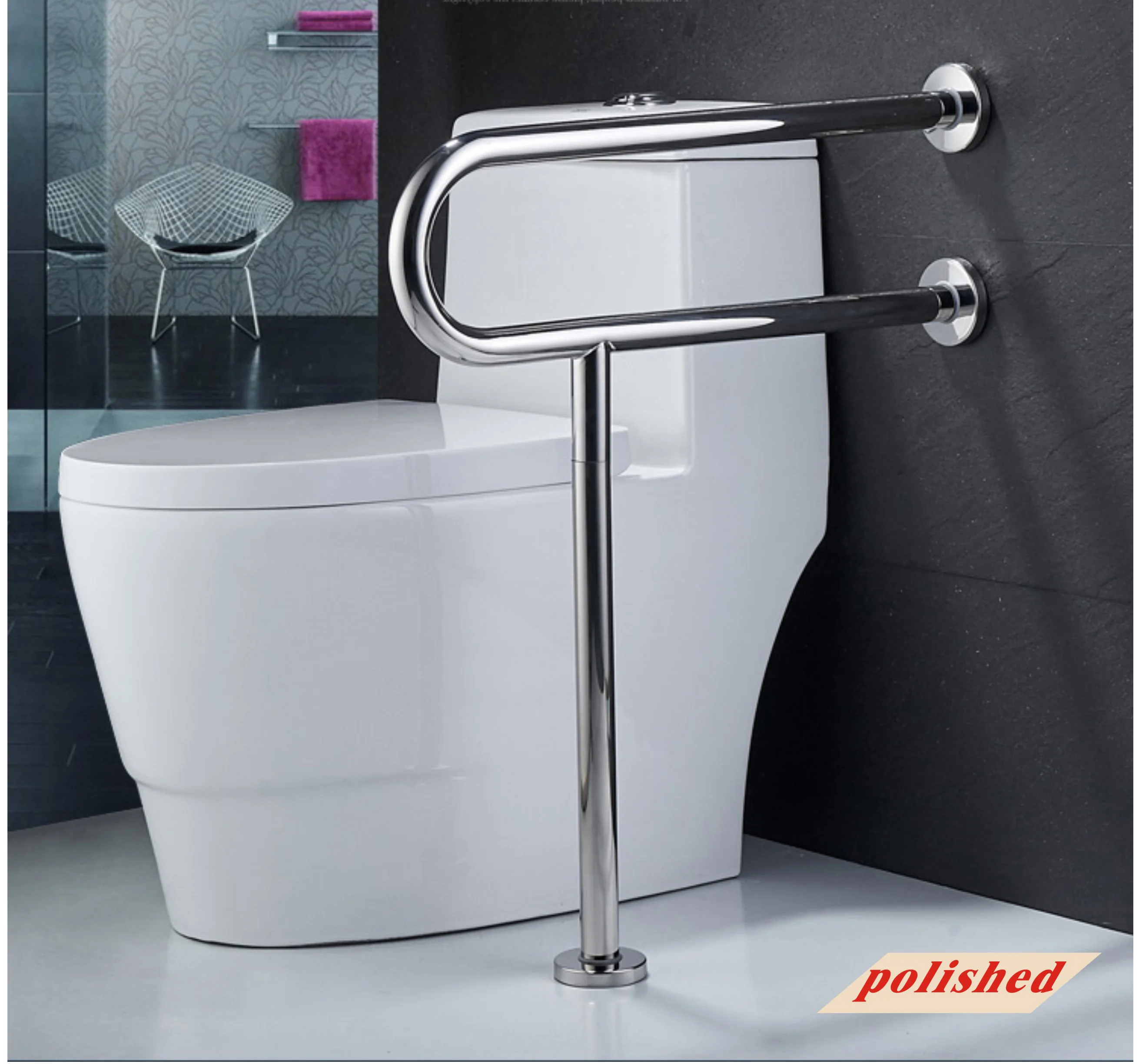 Disabled people urinal elder 304 Stainless Steel Handicap Grab Bar grab bar with anti-corrosion and and anti-bacterial