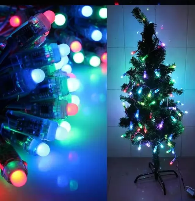 12/24 В светодиодный пиксель RGB полноцветный водонепроницаемый точечный свет для праздничных мероприятий источник украшения рождественской елки хорошая атмосфера