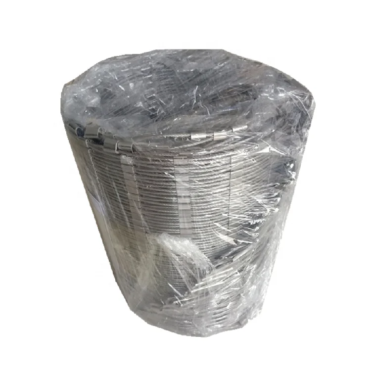 304 Rope Woven Ferrule Mesh Stainless Steel Flexible Wire Mesh