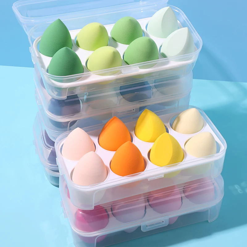 latex free green pink microfiber makeup beauty sponge happy face facial sponge