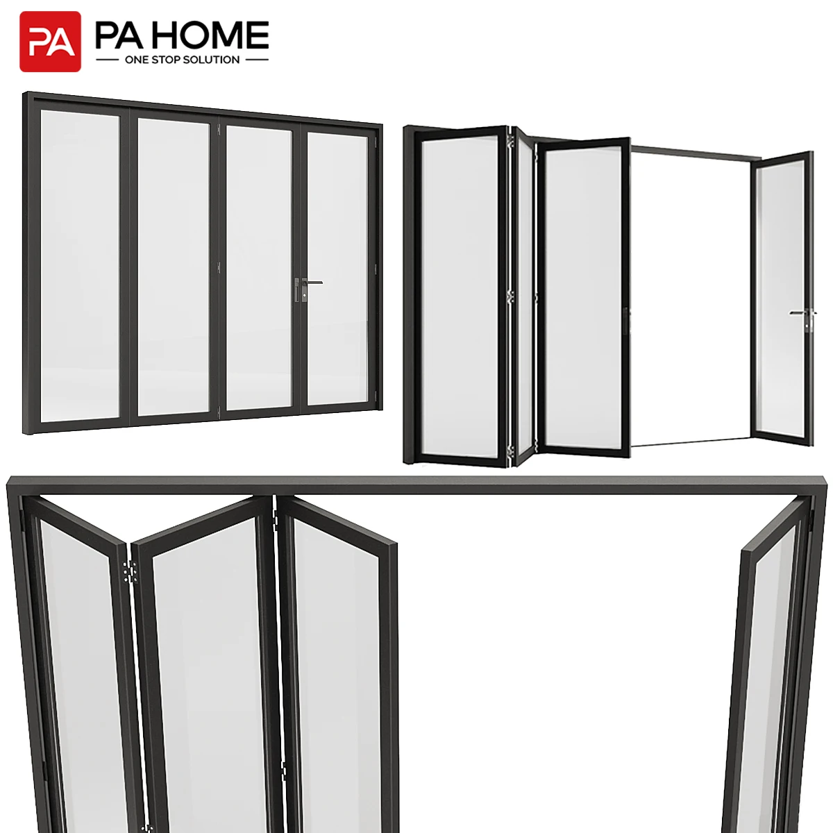 PA market aluminum windows and doors manufacturer smart glass accordion folding windows