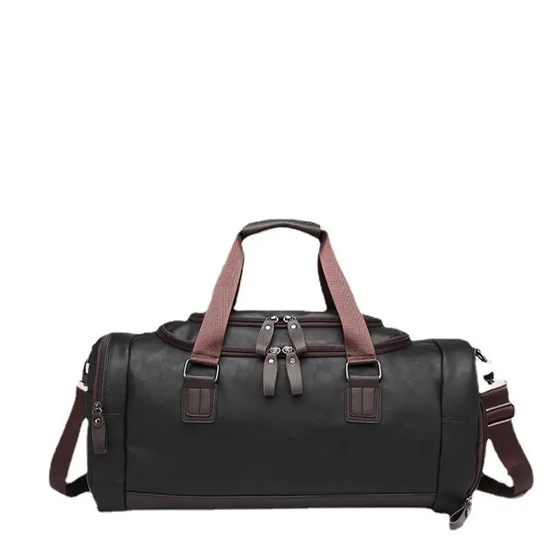 Pu Leather Duffel Bag Gym Fitness Bag For Men Custom Logo Mens Duffel Bag Oem