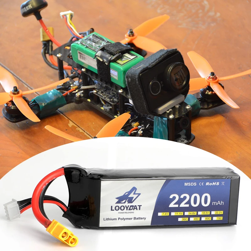 Factory OEM 2200mAh Li-ion Battery Pack 3.7V 11.1V 18.5V 1S 3S 5S Replacement Lithium Batteries for FPV