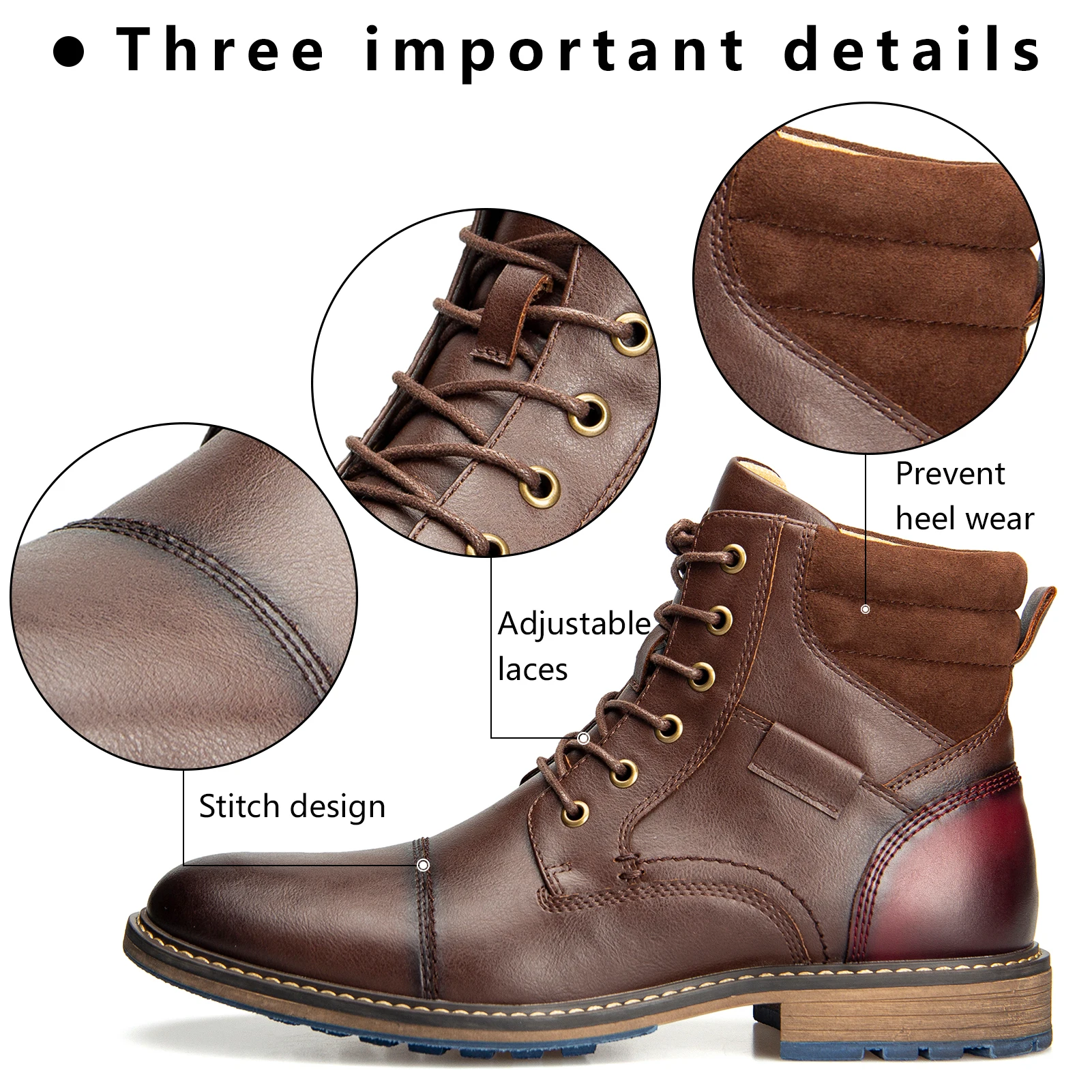 
Mens Casual Comfort Hiking Boots Non-Slip Work Boot for Men 