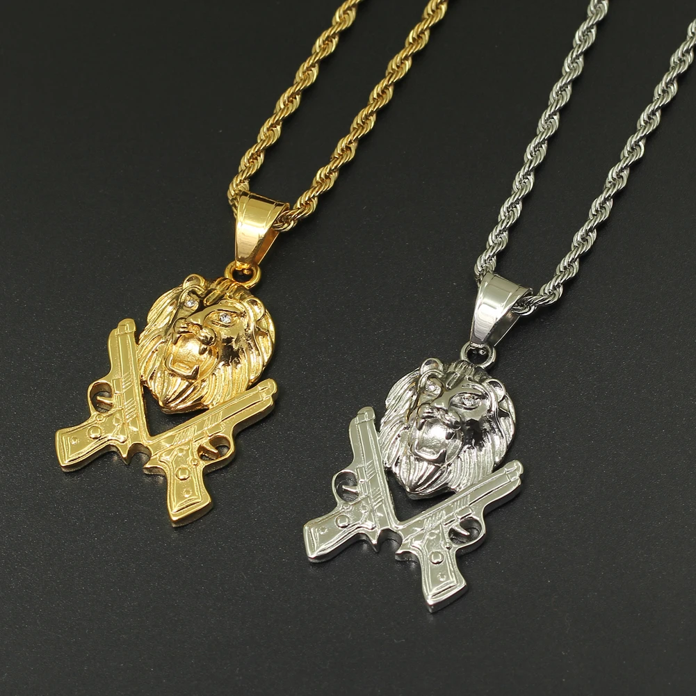 SN166  Pendant Stainless Steel Jewelry Necklace Hip Hop Jewelry for men