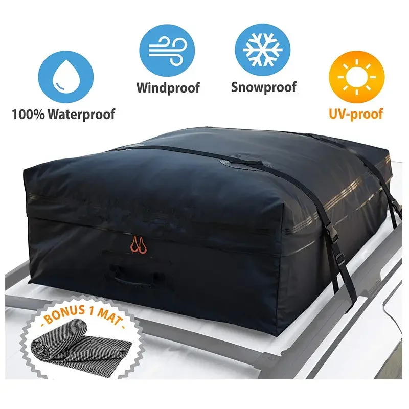 Car Truck SUV Van RV Top Rack Bag  Cargo Carrier Bag Expandable Waterproof Luggage Travel Storage Rooftop Bag