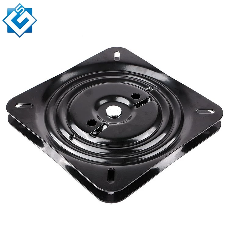 High Quality Lazy Susan Turntable 2.3 Thickness Black Square 6'7'8'10' Bar Chair Auto Return Swivel tilted Mechanism
