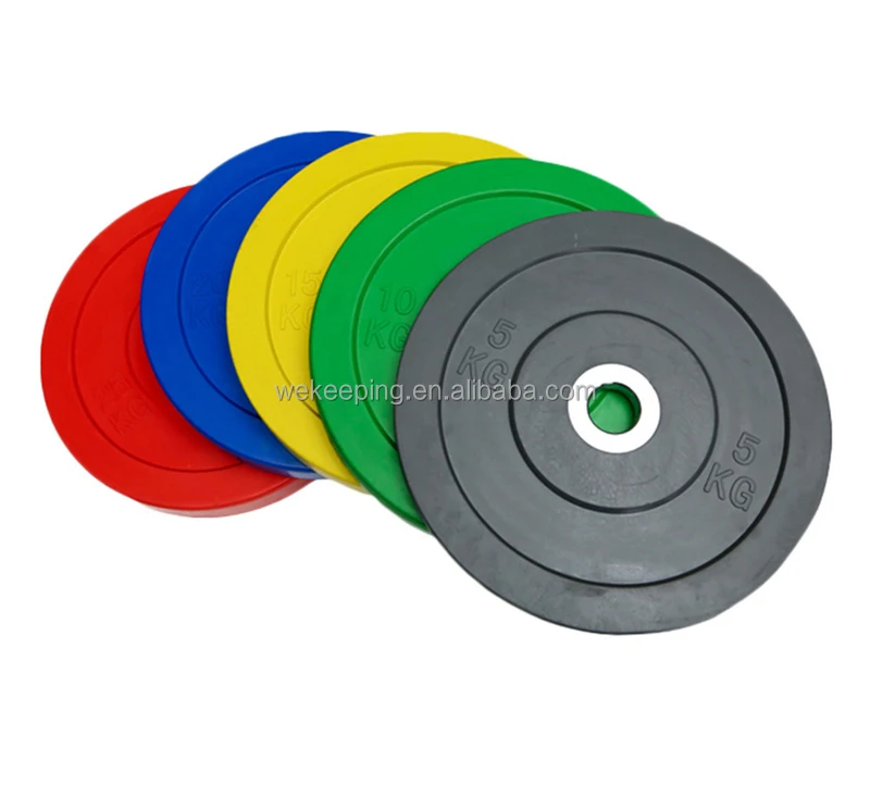 China Manufacture Fitness Strength Color Rubber Coated Weight Bumper Plates For Powerlifting Training
