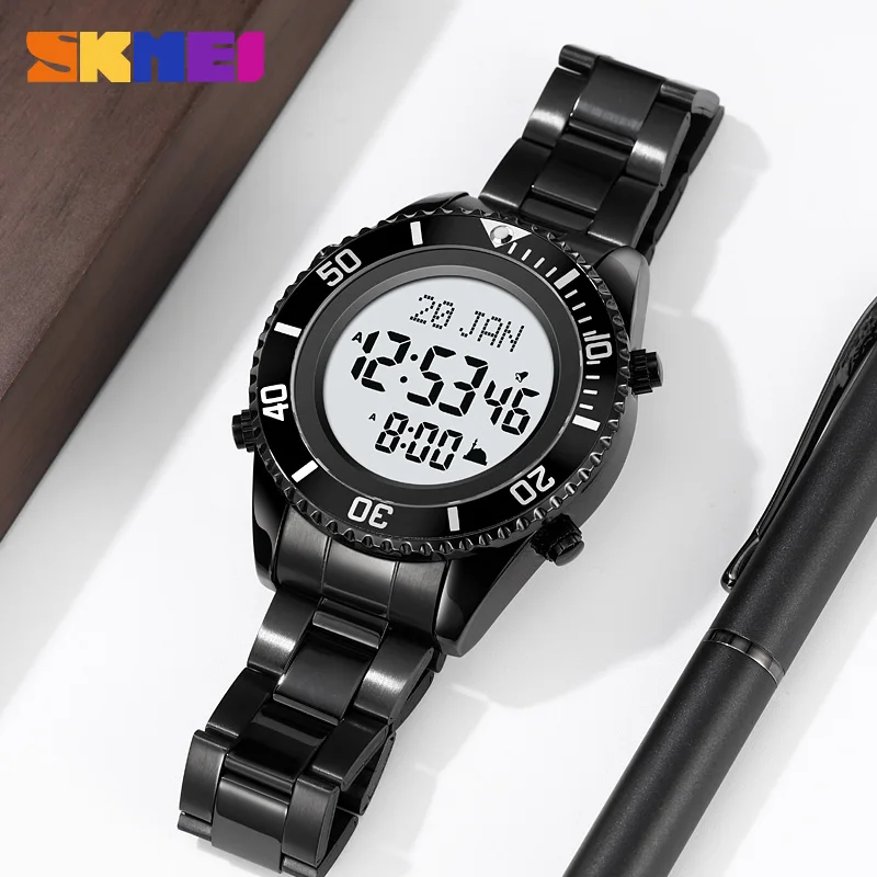 SKMEI 2141 classic dongguan male digital watch original Stainless steel band water resistant Multifunction sports watch