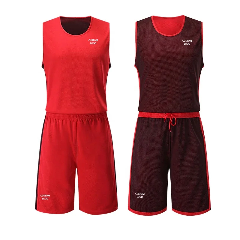 
Top Quality Men Reversible Basketball Jersey Set Uniforms Sport Jerseys Kit Clothing Shirts Shorts Suit Custom Print Draw 