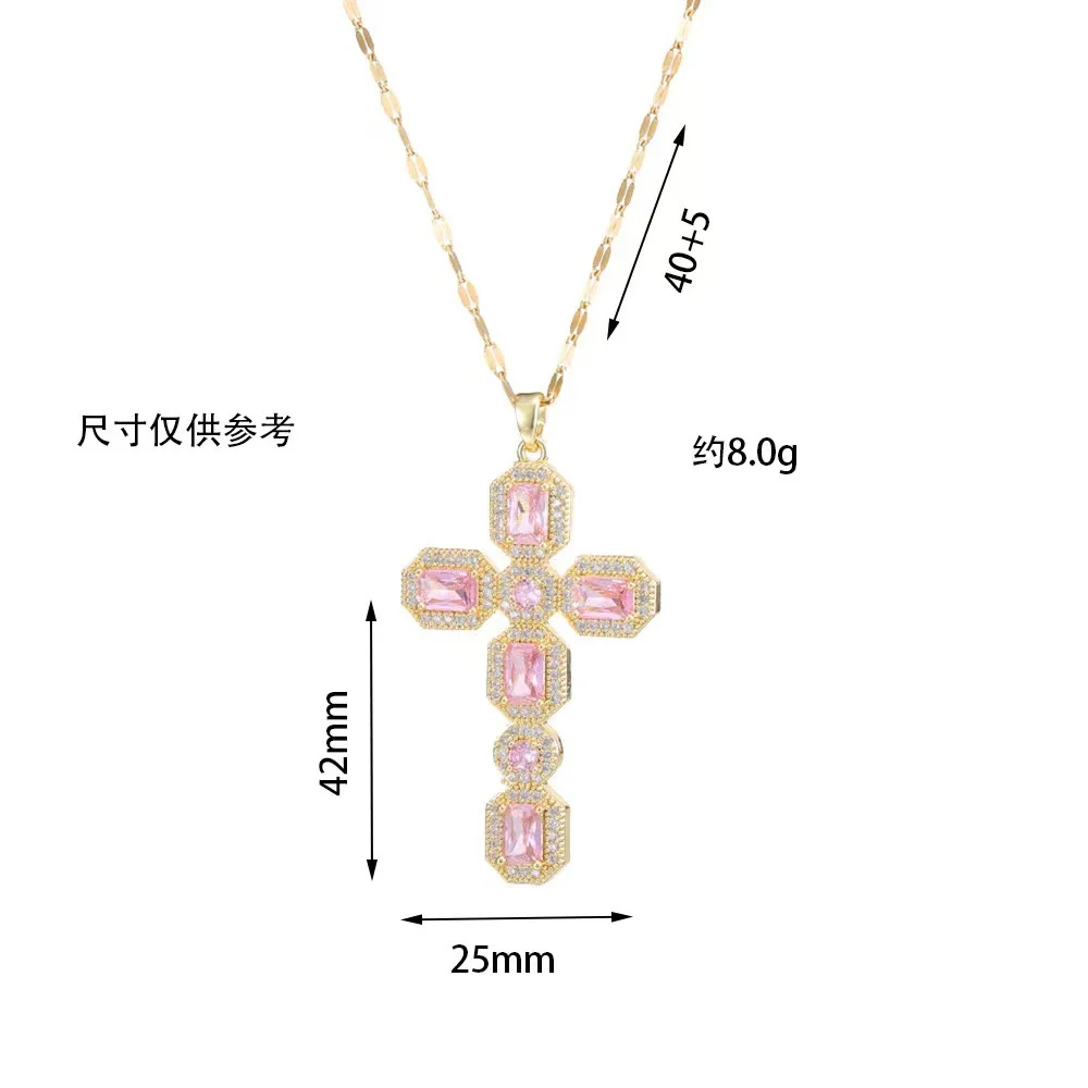 fashion Orthodox Chain Necklace 18k Gold Charm Jewelry Silver Man Diamond Pearl Making Minimalist Jewel Large Cross Pendant