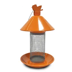 High quality mushroom shaped metal mesh tube bird feeder for outdoor wild birds