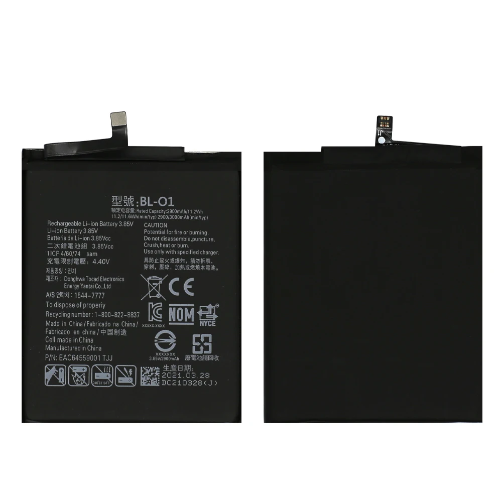 Original Rechargeable Battery BL-O1 for LG K20 2019 K8 + LM-X120EMW 3000mAh 3.84V