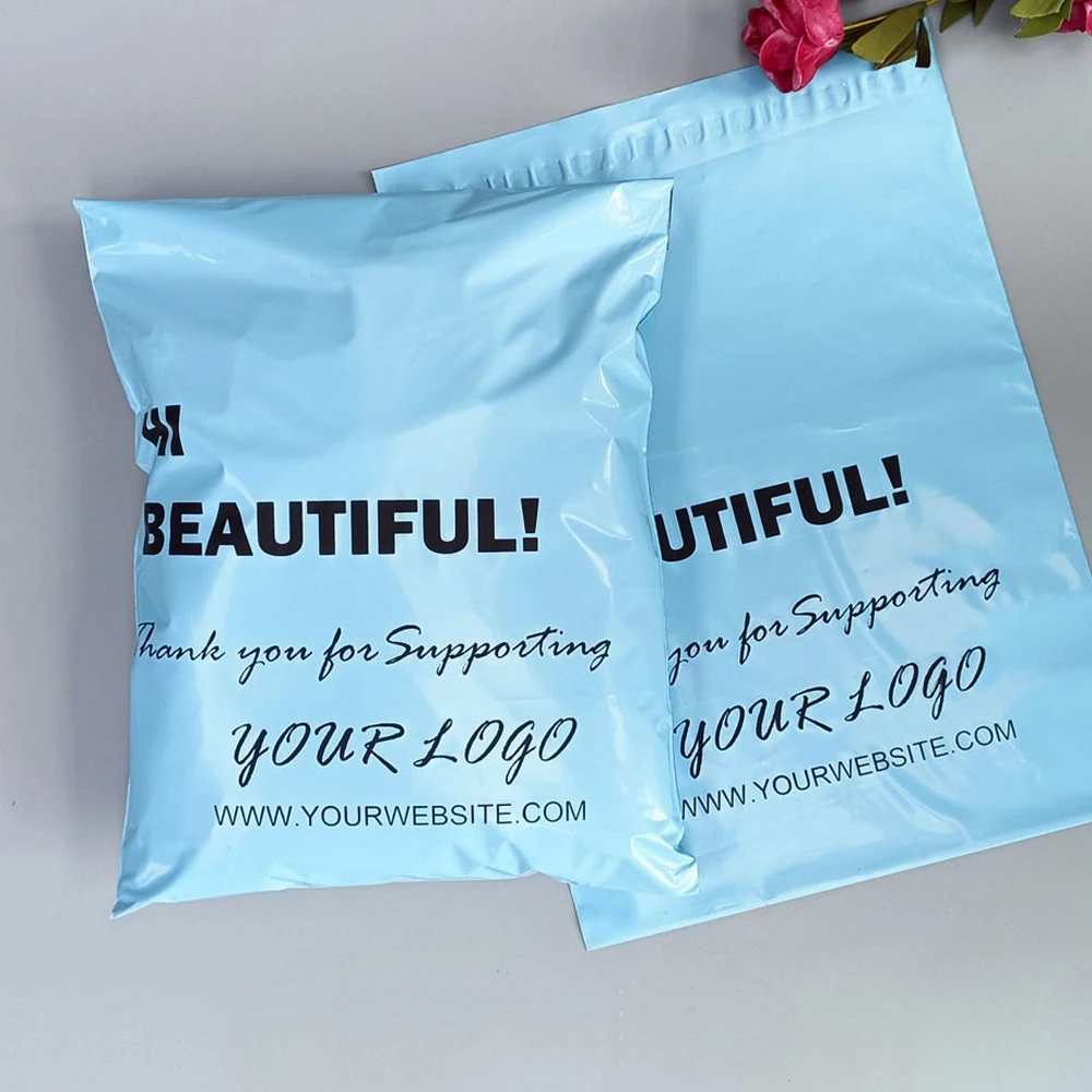 Customized Shipping Pink Gift Mailers Handle Packaging Polymailer Printed For Mailing Bag With Logo